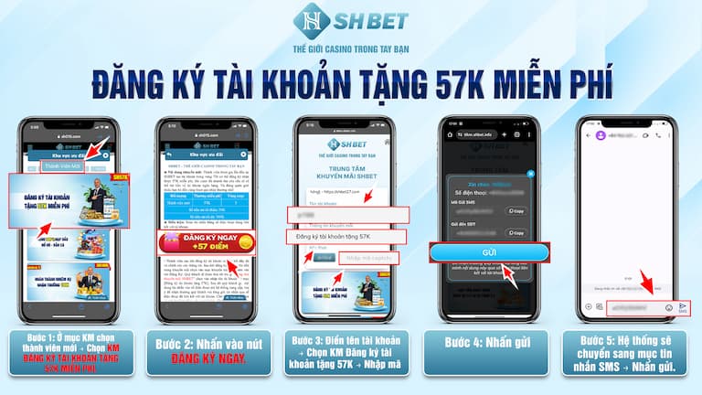 Thông tin cơ bản chương trình đăng ký tài khoản nhận 57k miễn phí tại SHBET